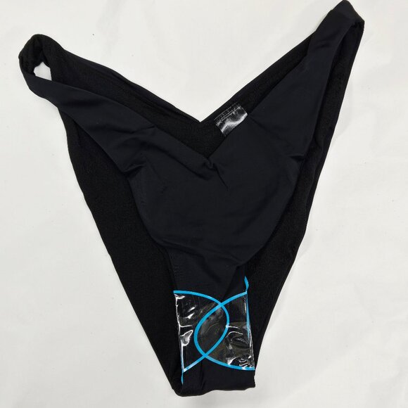 NEW ASOS DESIGN Mix & Match V Front High Leg Hipster Black Bikini Bottom Sz 2 - Picture 3 of 8